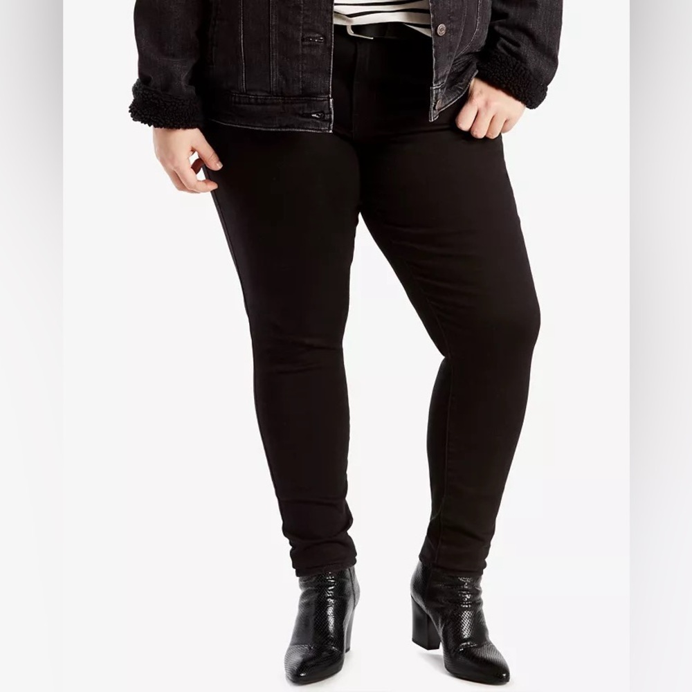 Levi's Women's Waterless 711 Skinny Jeans Plus Size, Black Peony Brand New